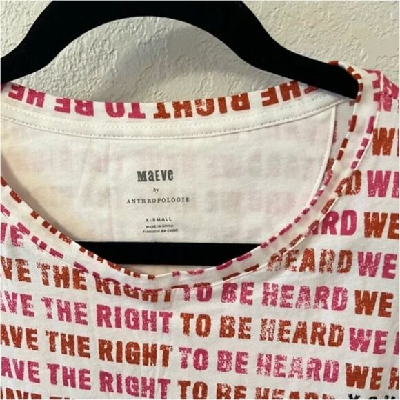 Anthropologie Maeve VOTE Right To Be Heard Graphic Tee - Picture 4 of 6